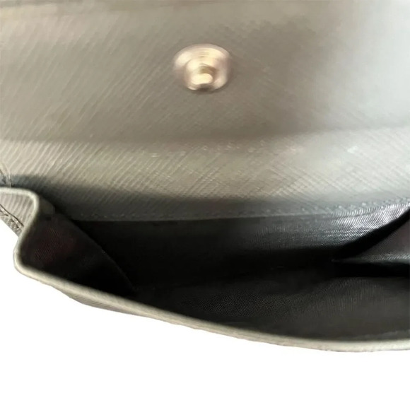 Prada Unisex Bi-fold Wallet Gray Saffiano Leather Credit Card Holder - Picture 6 of 7